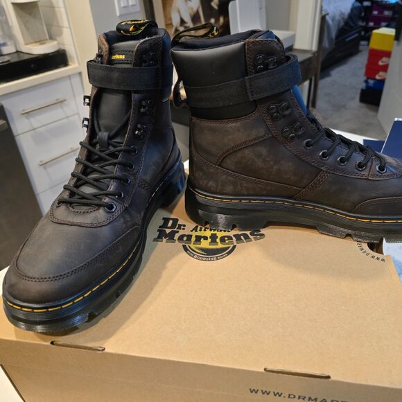 Dr. Martens Combs Leather Brown Military Combat Boots RARE SZ 12 MENS 27804201 - Picture 3 of 16